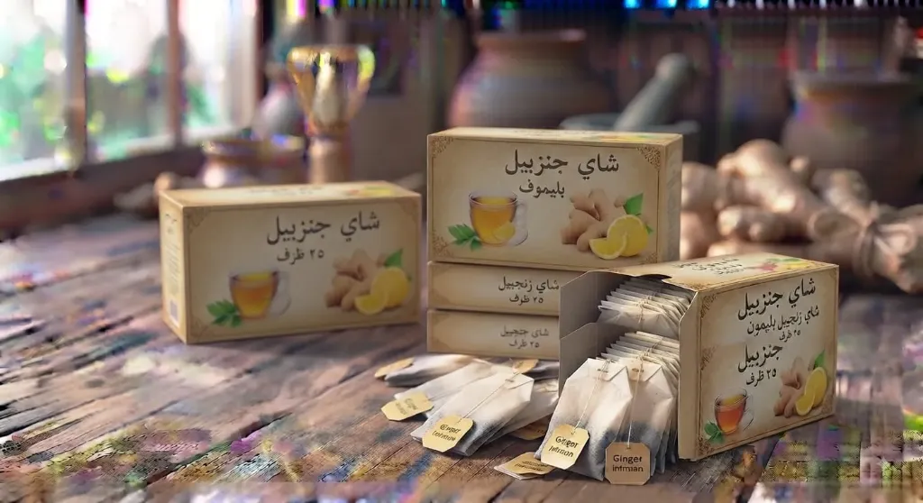[HRB-02-002-0014] شاي زنجبيل بليمون 25 ظرف