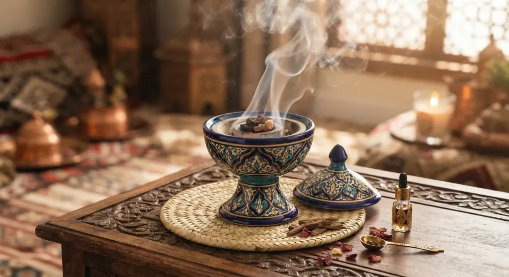 [INC-04-001-0007] Decorated Ceramic Incense Burner